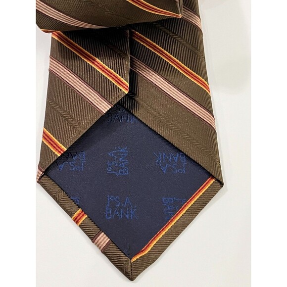 Jos. A. Bank Striped Green Silk Neck Tie Made in Italy 3.5” W 60” Long - Picture 4 of 8